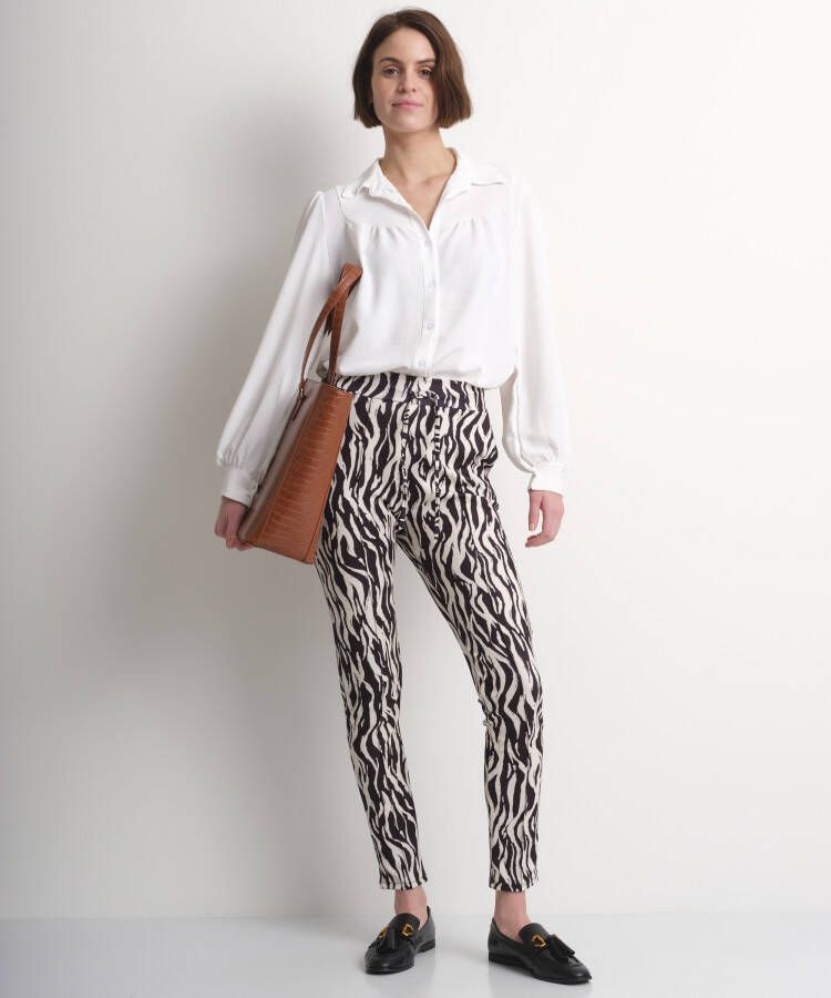 terStal Dames pantalon zebraprint zwart in maat