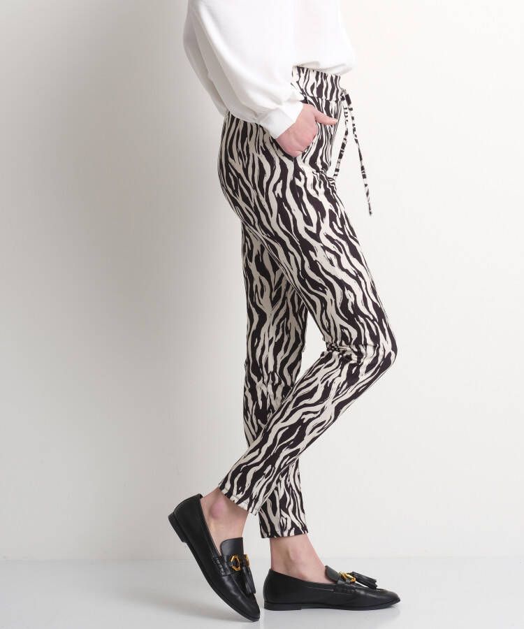 terStal Dames pantalon zebraprint zwart in maat