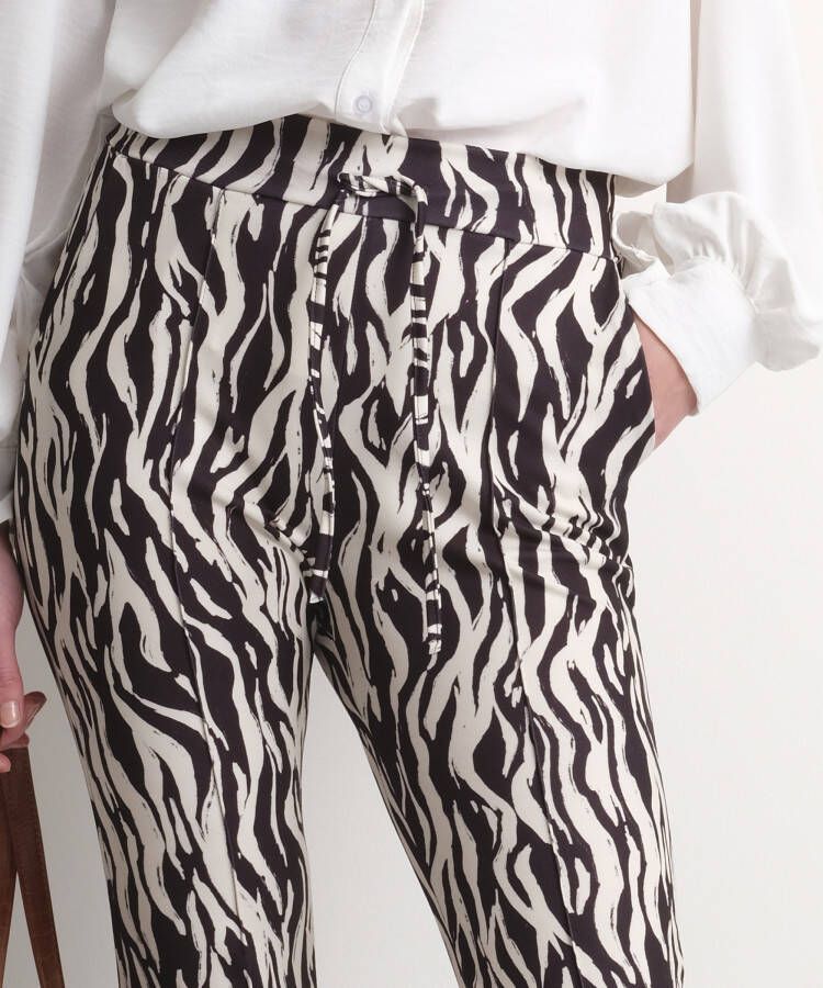 terStal Dames pantalon zebraprint zwart in maat
