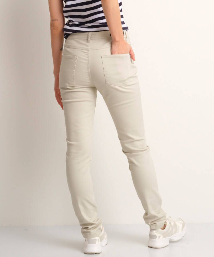 terStal Dames slim fit broek twill stretch beige in maat