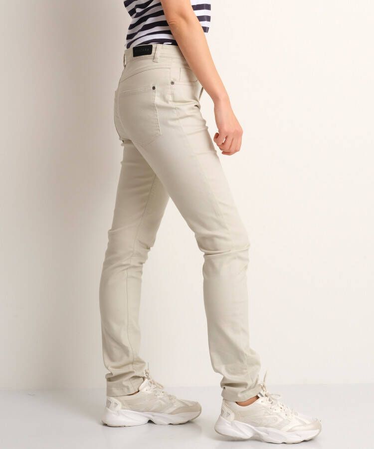terStal Dames slim fit broek twill stretch beige in maat