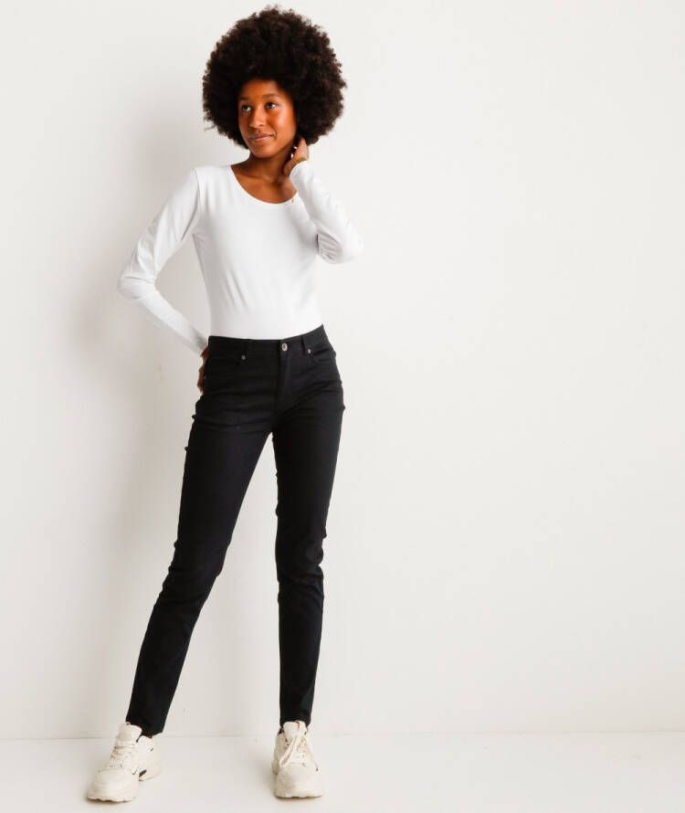terStal Dames slim fit broek twill stretch zwart in maat