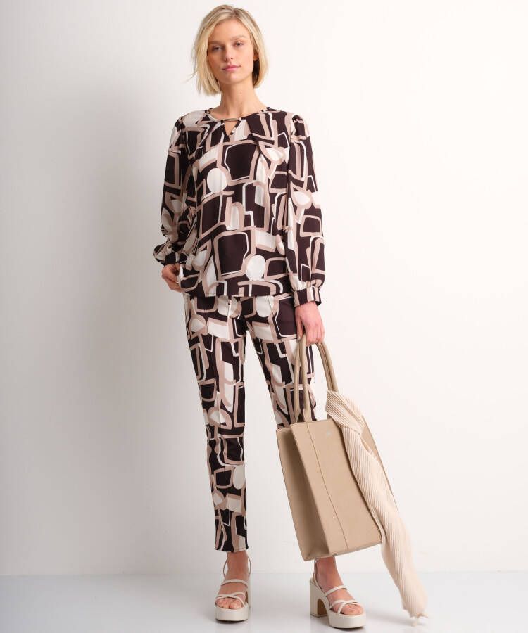 terStal Dames top abstracte print zwart in maat