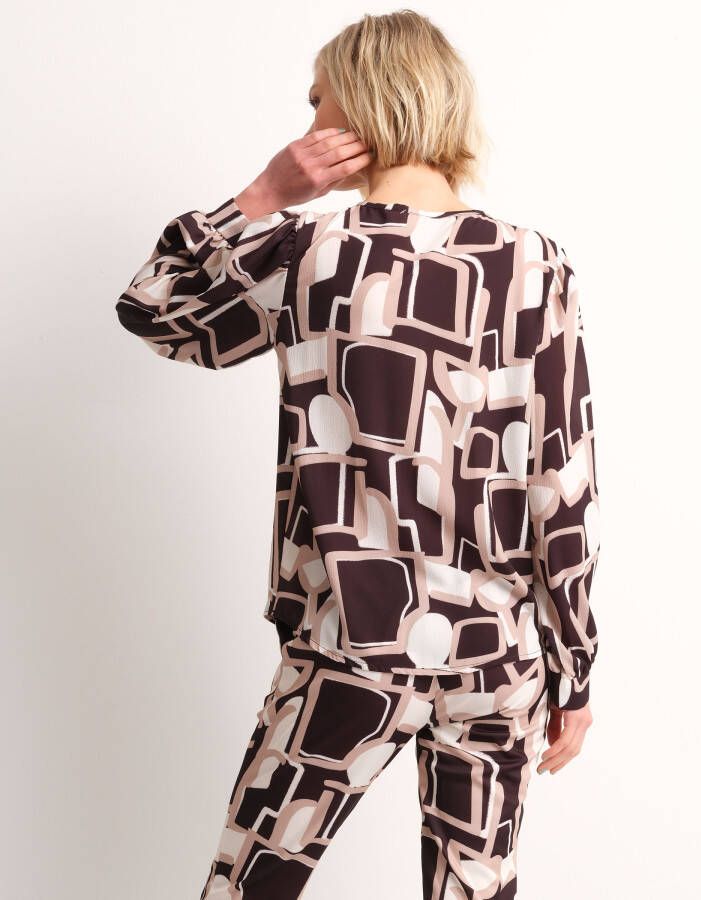 terStal Dames top abstracte print zwart in maat