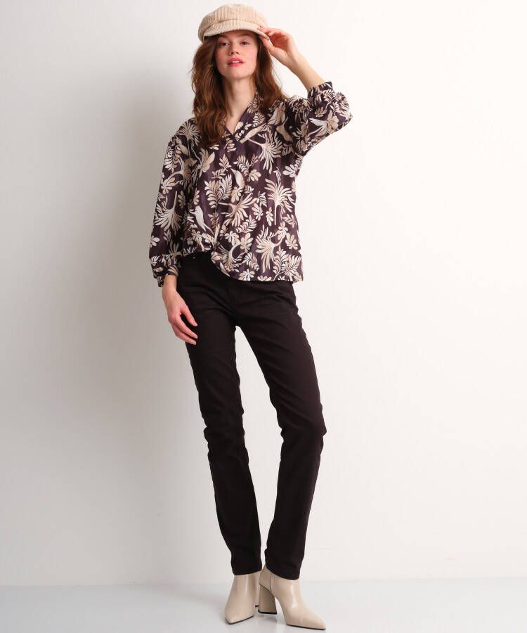 terStal Dames top met bloemenprint zwart in maat