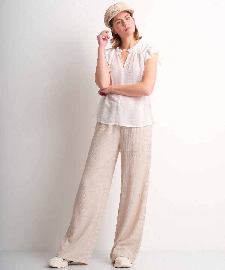 terStal Dames trendy chiffon blouse wit in maat