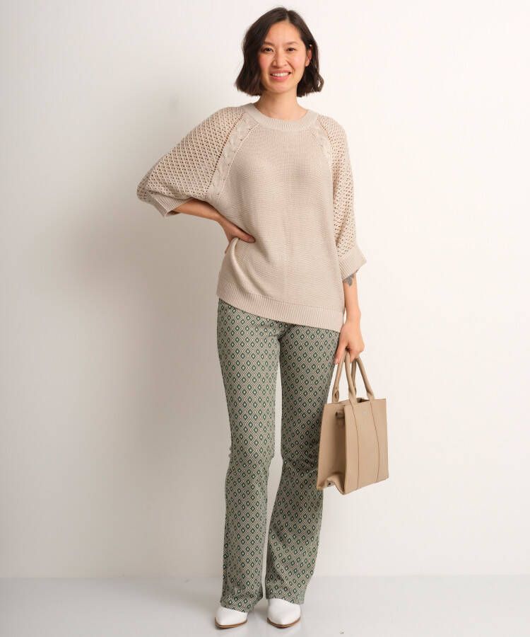 terStal Dames trui met ajourmouw beige in maat