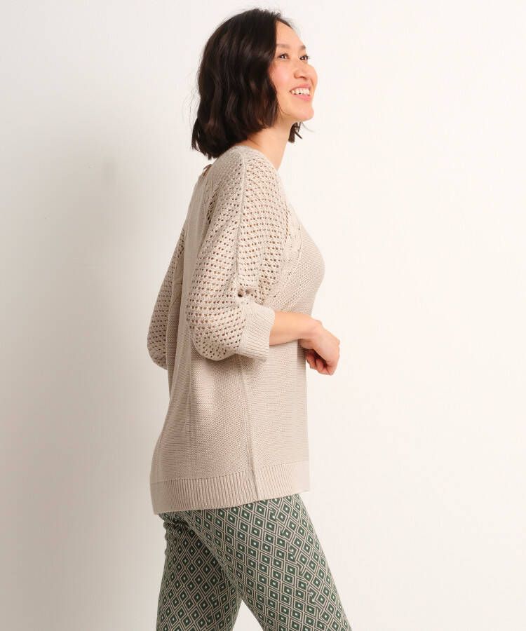 terStal Dames trui met ajourmouw beige in maat