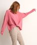 TerStal Dames uni blouse wikkelknoop roze in maat - Thumbnail 4