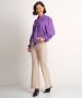 TerStal Dames uni flared fit pantalon beige in maat - Thumbnail 2