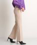 TerStal Dames uni flared fit pantalon beige in maat - Thumbnail 4