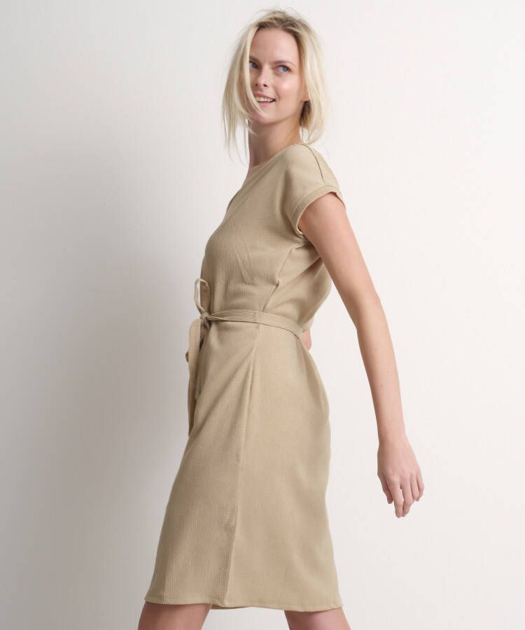 terStal Dames uni jurk crepe beige in maat