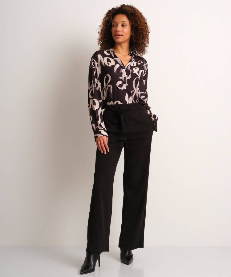 terStal Dames uni pantalon met strik zwart in maat