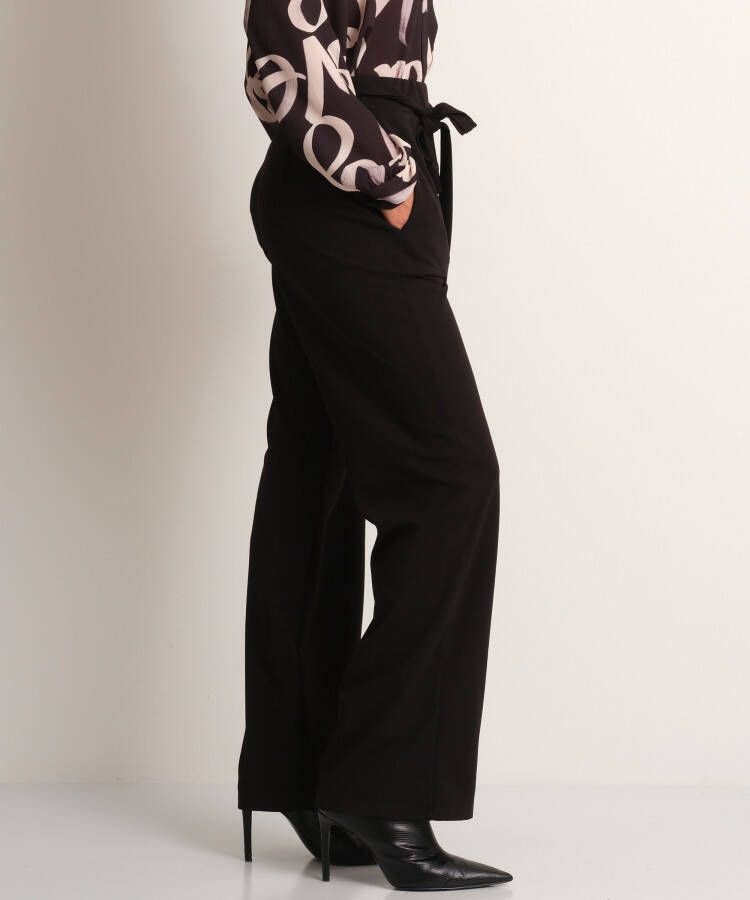 terStal Dames uni pantalon met strik zwart in maat