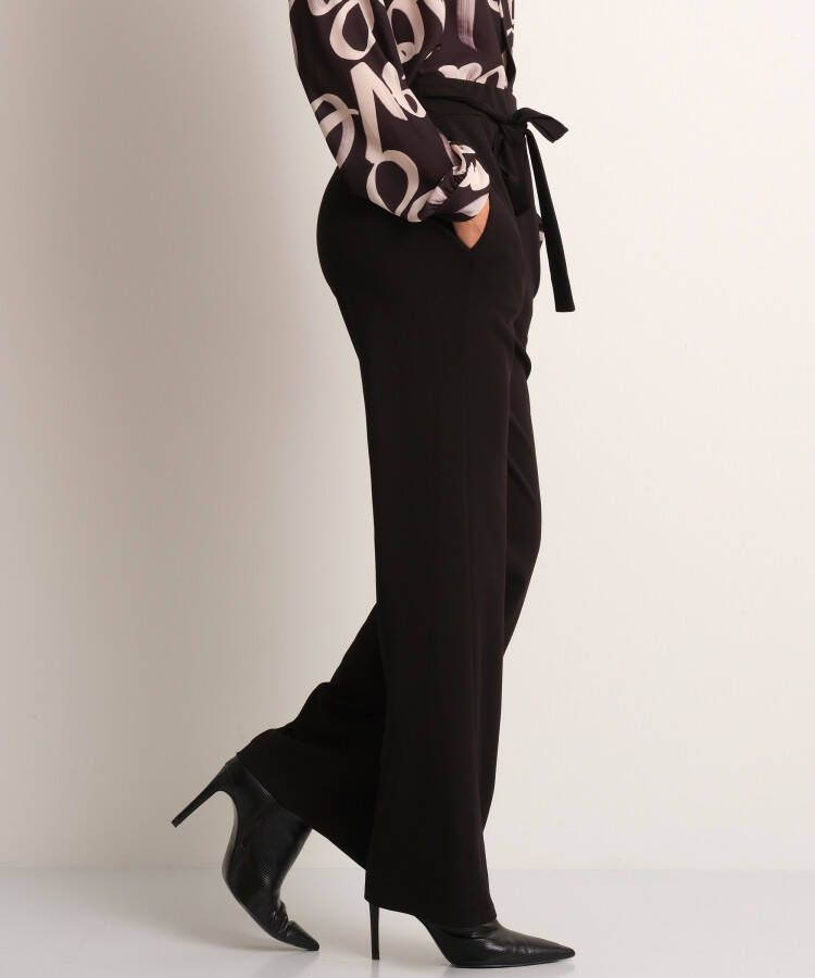 terStal Dames uni pantalon met strik zwart in maat