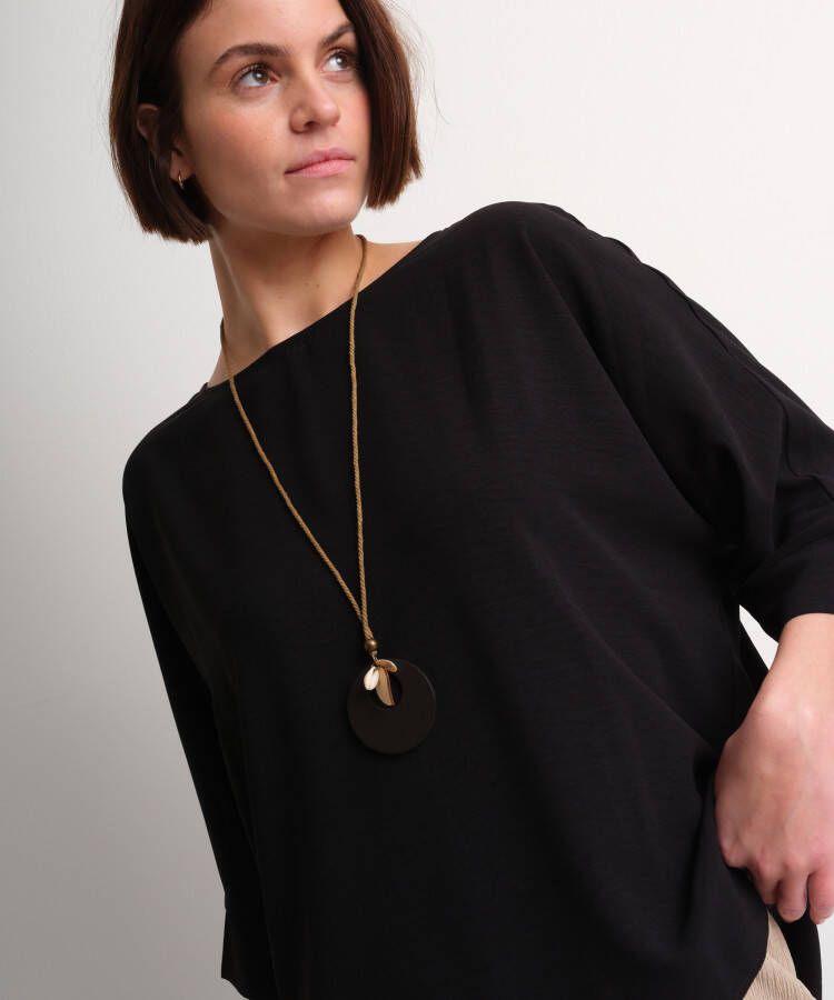 terStal Dames uni top met ketting zwart in maat