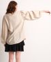 TerStal Dames uni top met v-hals en plooi beige in maat - Thumbnail 3