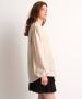TerStal Dames uni top met v-hals en plooi beige in maat - Thumbnail 4