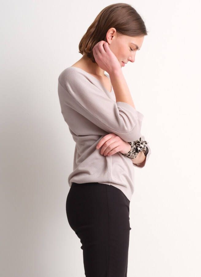 terStal Dames viscose trui vleermuismouw beige in maat
