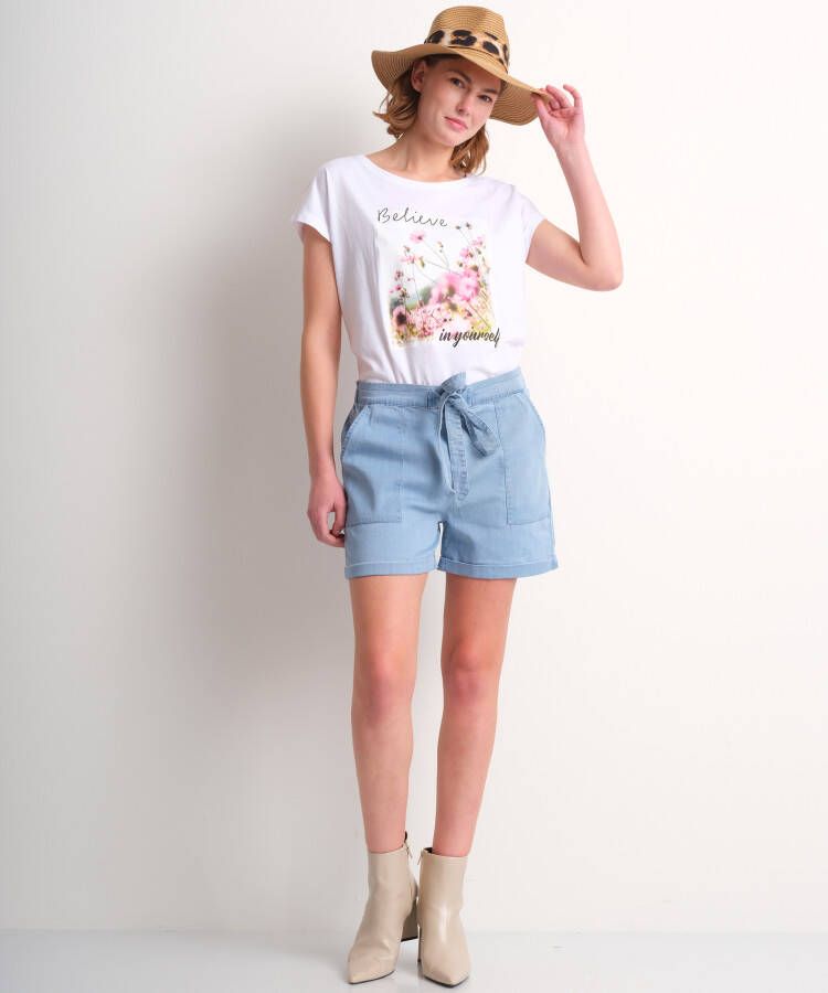 terStal Dames wide fit short denimlook blauw in maat