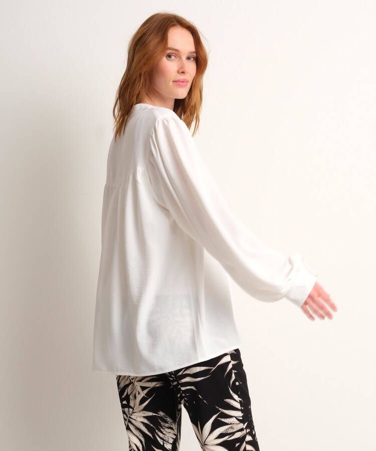 terStal Dames wijde blouse pofmouw wit in maat
