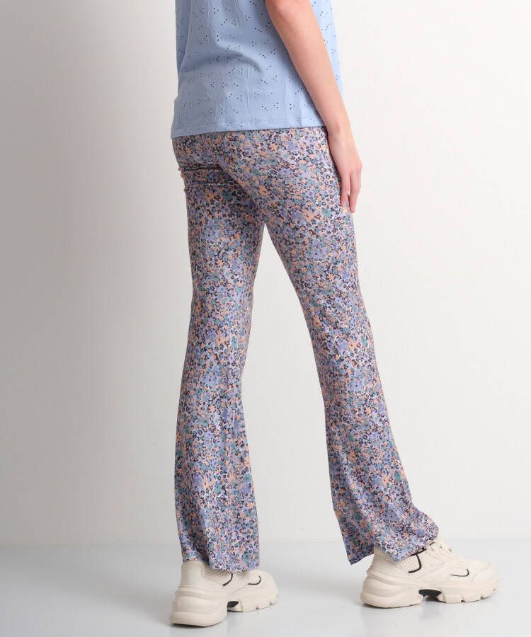 terStal Dames zachte flared broek bloemen blauw in maat