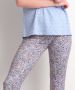 TerStal Dames zachte flared broek bloemen blauw in maat - Thumbnail 4
