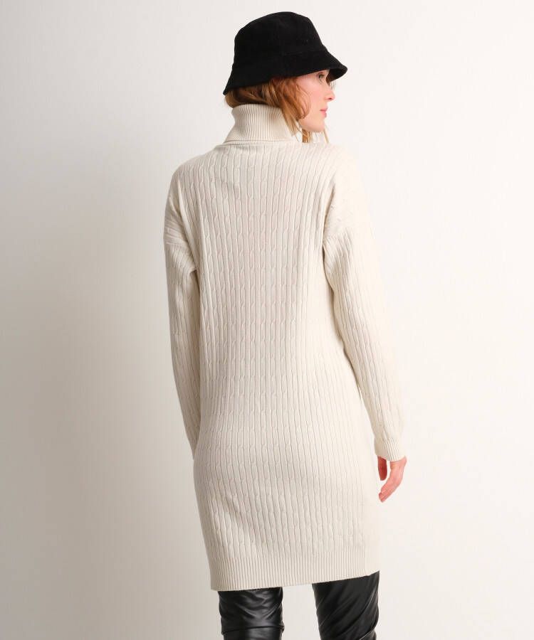 terStal Dames zachte lange trui jacquard beige in maat