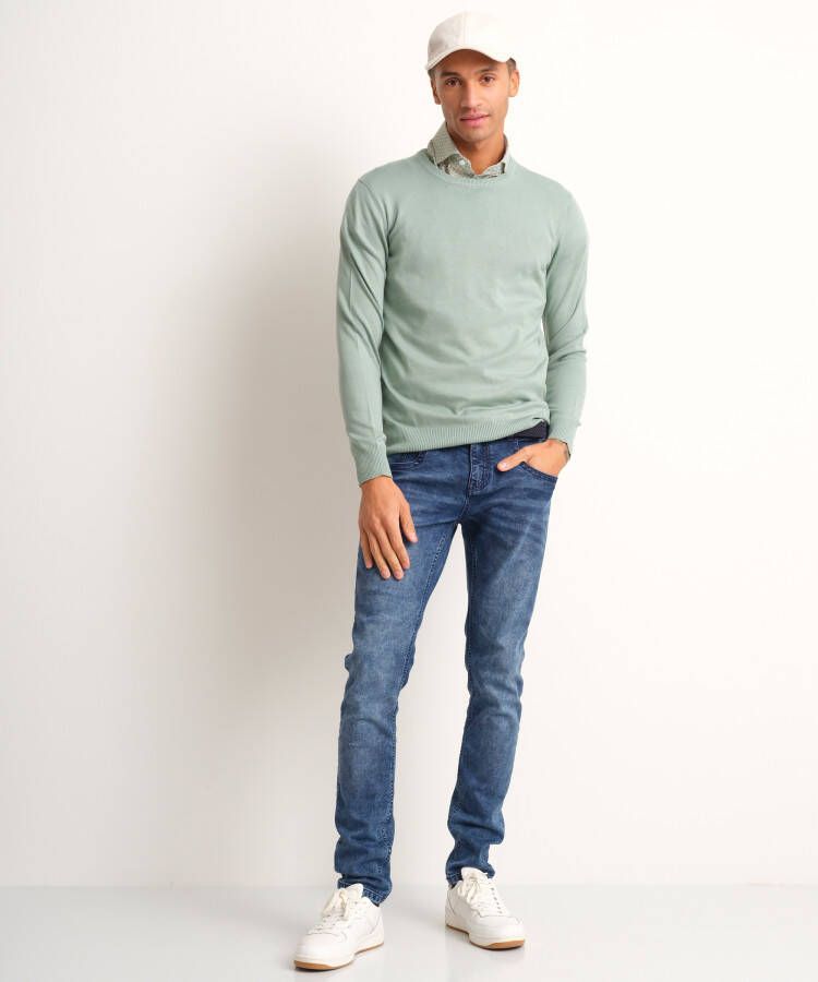 terStal Heren basic uni trui mint groen in maat