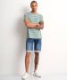 TerStal Heren gestreept t-shirt borstzakje groen in maat - Thumbnail 2