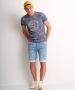 TerStal Heren jersey t-shirt bloemblad blauw in maat - Thumbnail 2