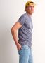TerStal Heren jersey t-shirt bloemblad blauw in maat - Thumbnail 3