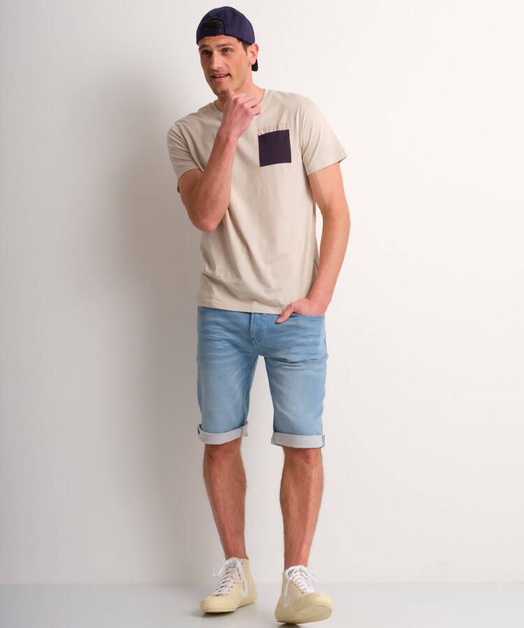 terStal Heren jersey t-shirt borstzakje beige in maat