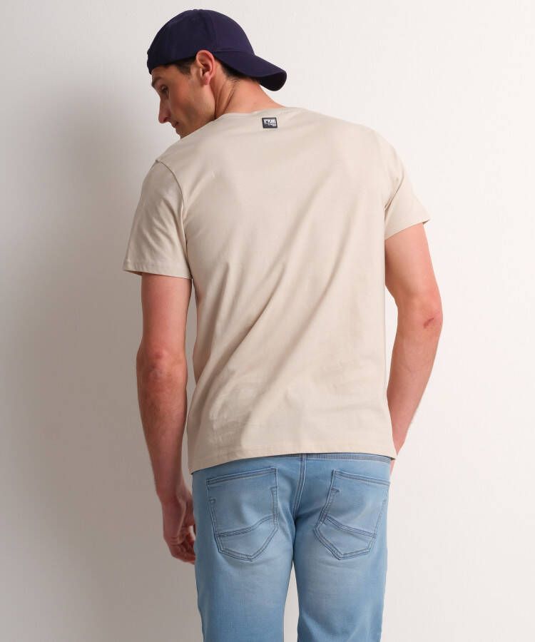 terStal Heren jersey t-shirt borstzakje beige in maat