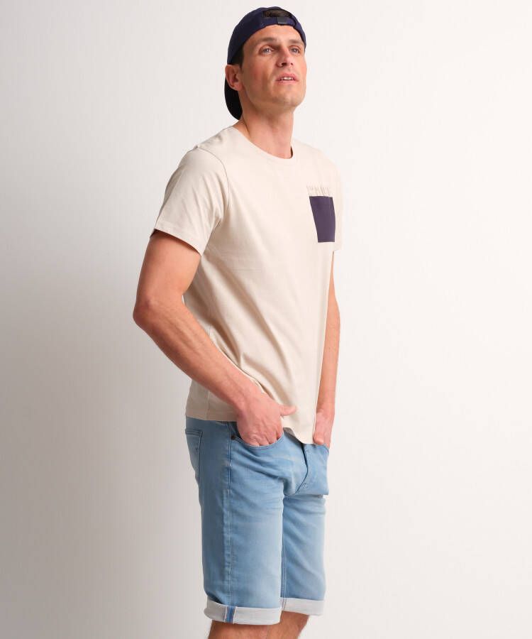 terStal Heren jersey t-shirt borstzakje beige in maat