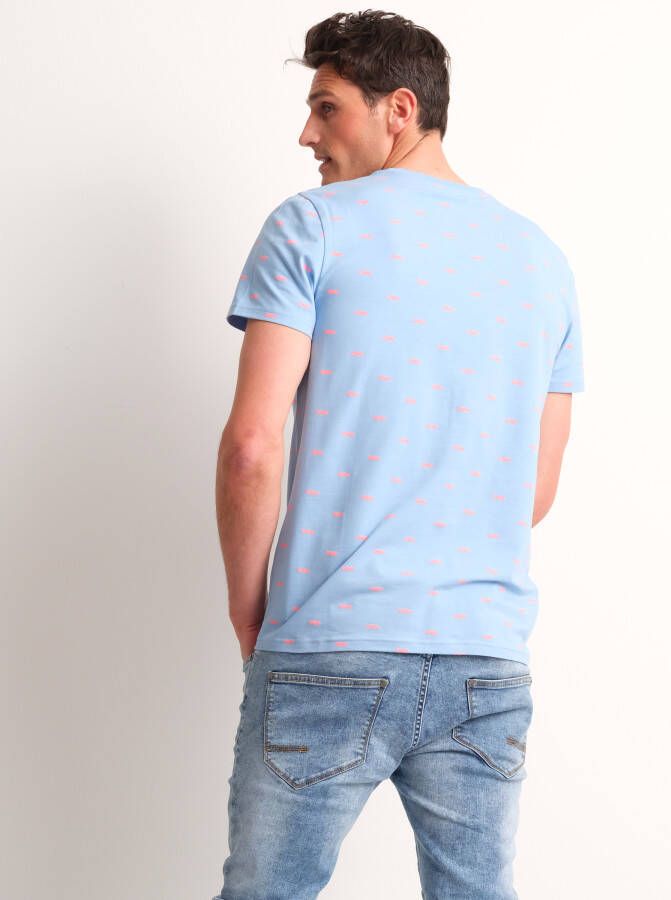 terStal Heren jersey t-shirt met print blauw in maat