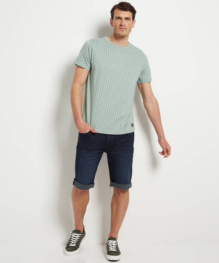 terStal Heren jersey t-shirt stippenprint mint in maat