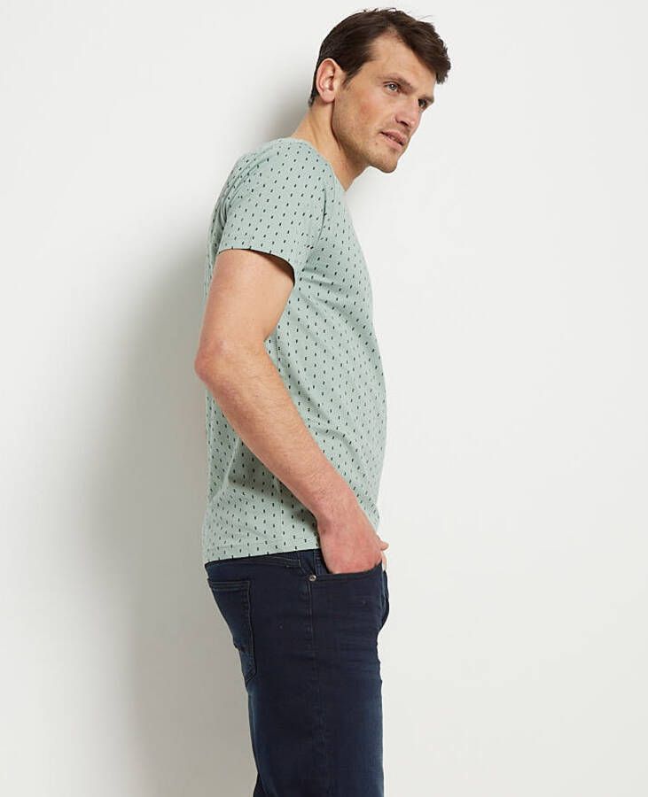 terStal Heren jersey t-shirt stippenprint mint in maat