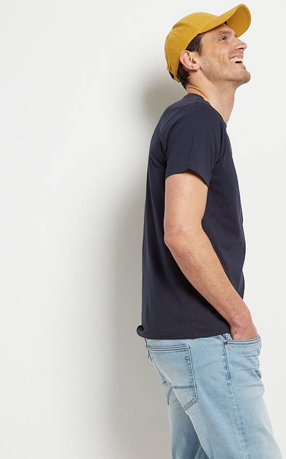 terStal Heren jersey t-shirt tekstopdruk blauw in maat