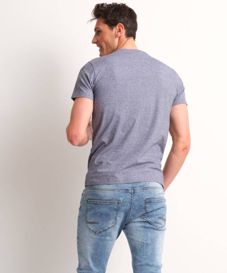terStal Heren jersey t-shirt zigzag blauw in maat