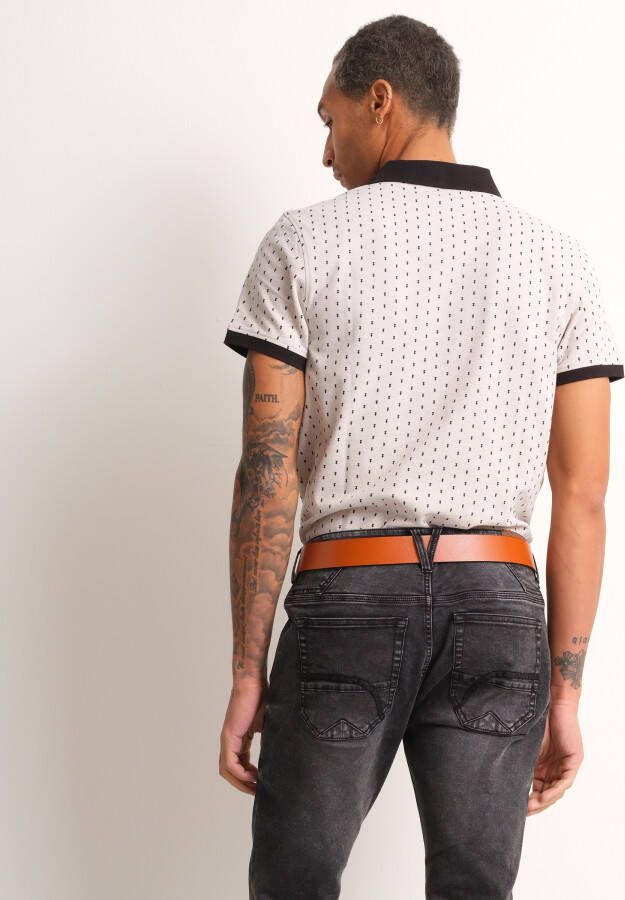 terStal Heren pique polo met print beige in maat