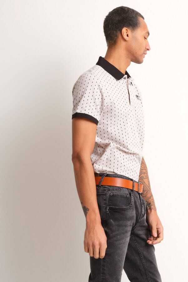 terStal Heren pique polo met print beige in maat