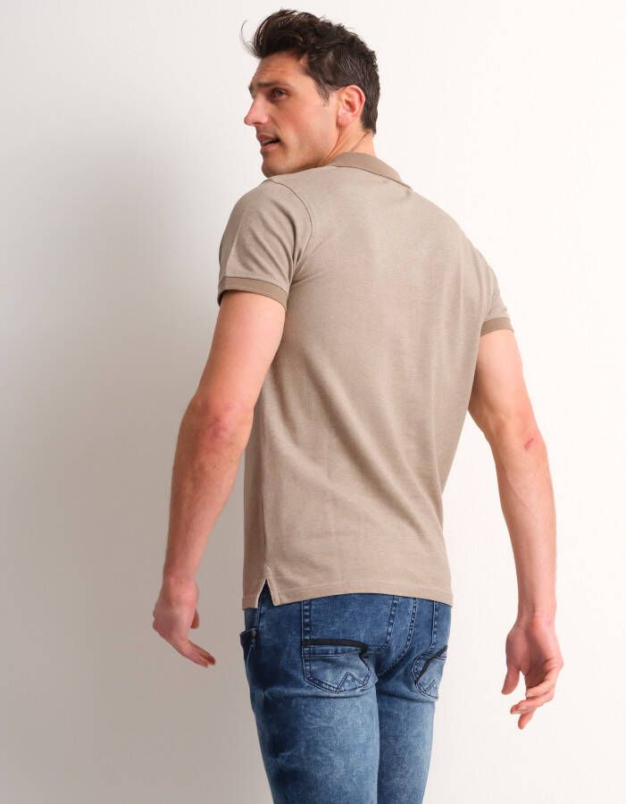 terStal Heren pique polo tweetoon beige in maat