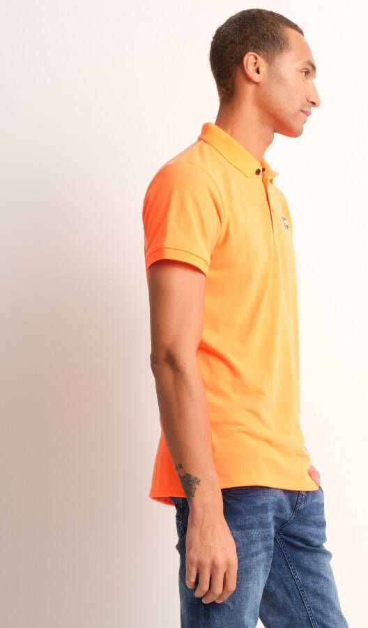 terStal Heren pique polo uni oranje in maat