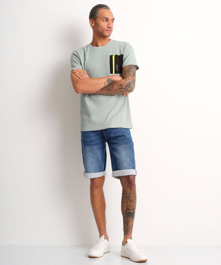 terStal Heren pique t-shirt wafelpatroon mint in maat