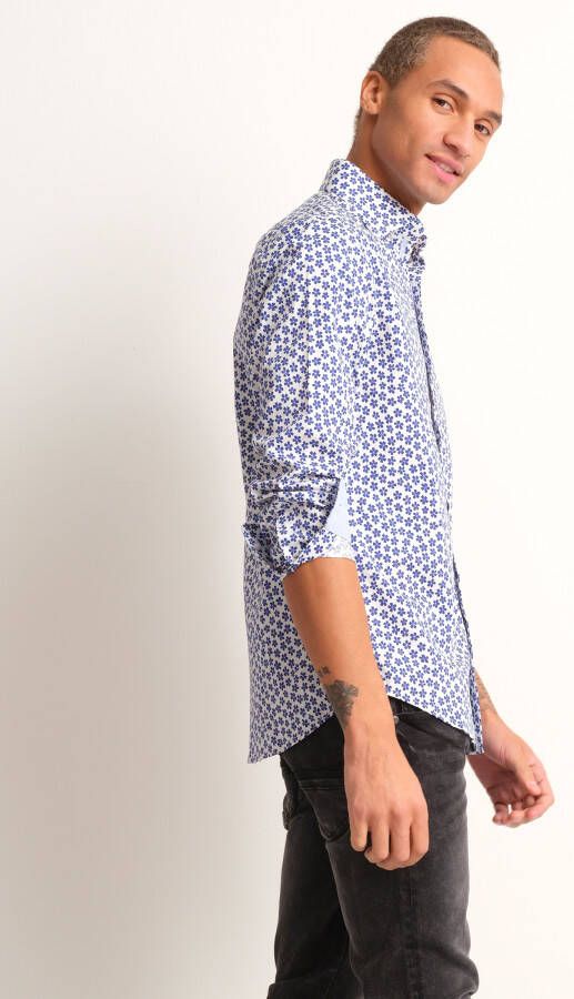 terStal Heren slim fit overhemd blauw in maat