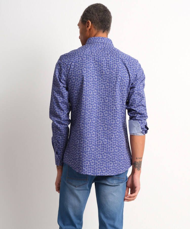 terStal Heren slim fit overhemd blauw in maat
