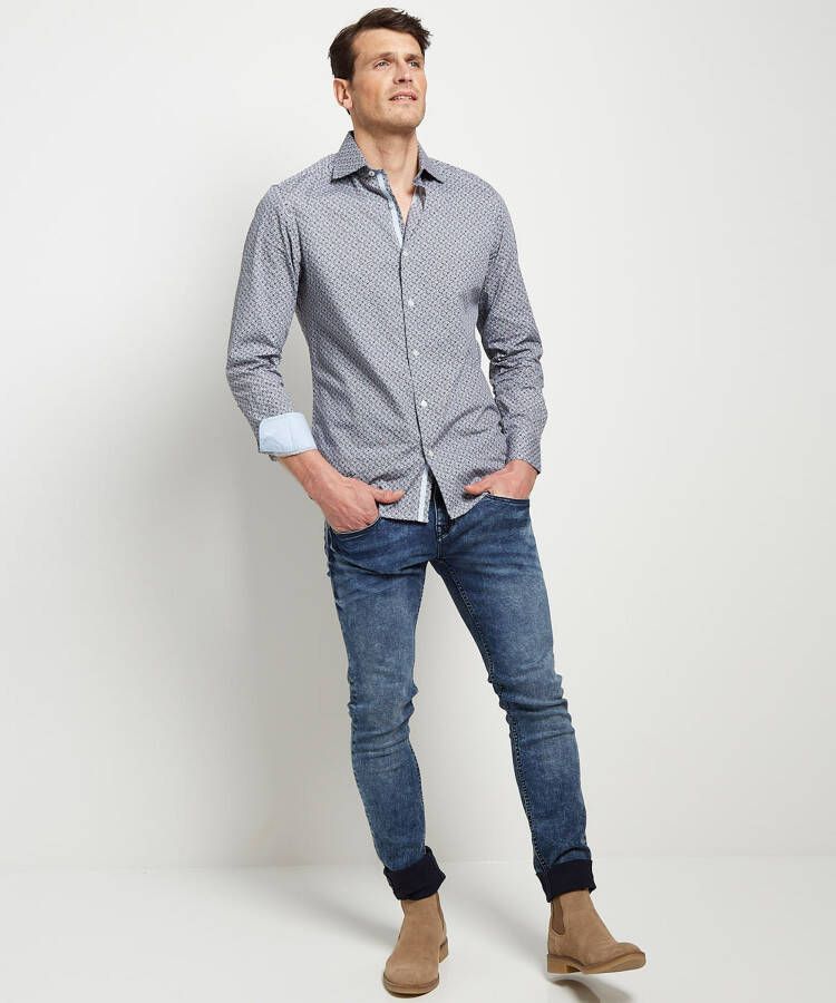 terStal Heren slim fit overhemd zwart in maat