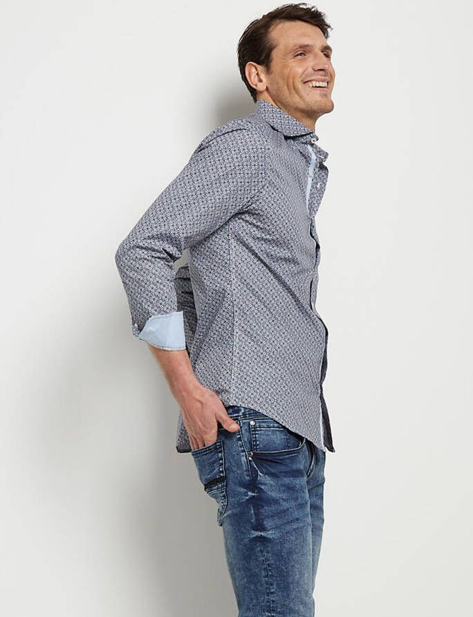 terStal Heren slim fit overhemd zwart in maat