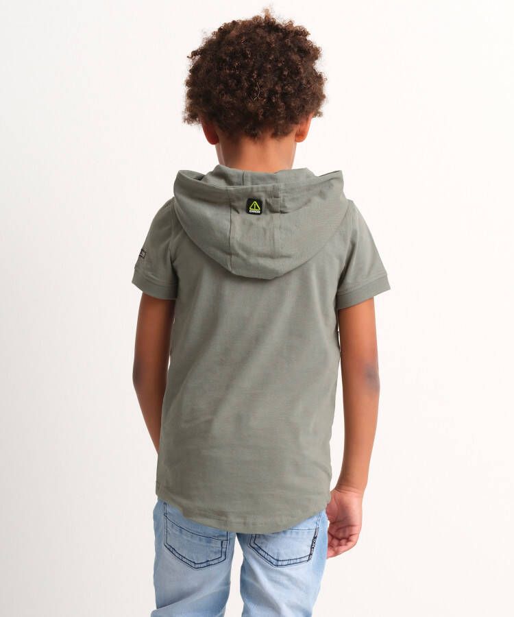 terStal Jongens capuchon t-shirt borstvlak groen in maat
